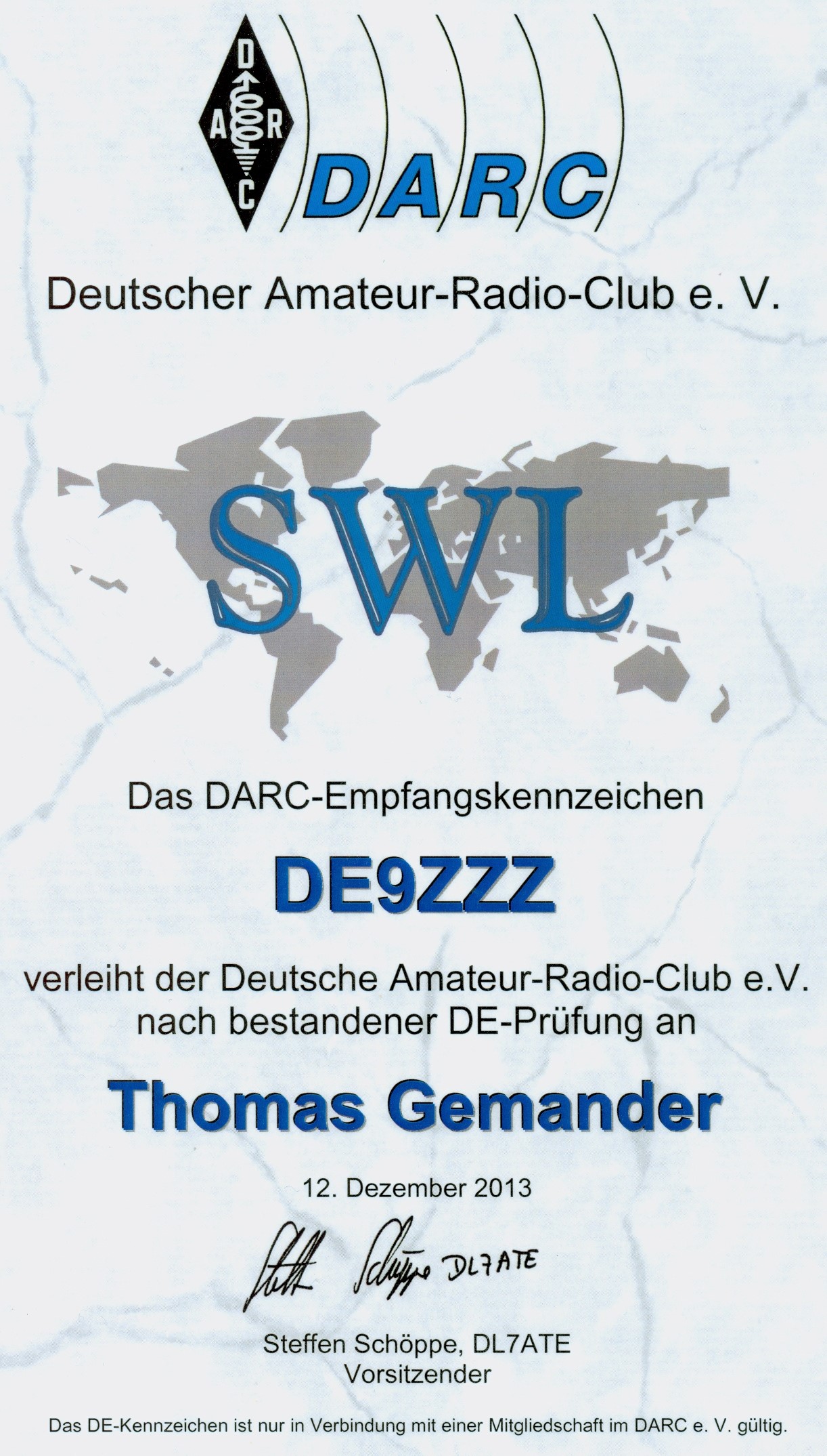 DE9ZZZ Lizenz License